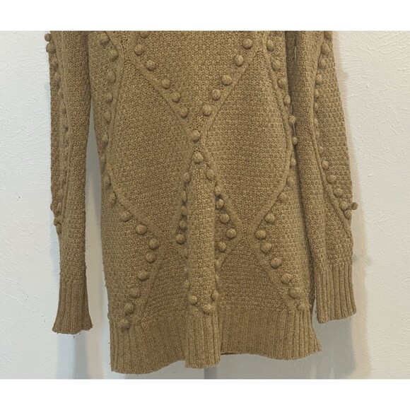 Anthropologie Moth Size S 90% Wool Pom Pom Bubble Knit Sweater Tunic Winter Cozy - Picture 7 of 10